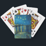 Starry Night Over the Rhône | Vincent van Gogh Playing Cards<br><div class="desc">Starry Night Over the Rhône (1888) by Vincent van Gogh is a mesmerising Post-Impressionist painting that captures a serene nighttime view of the Rhône River in Arles, France. The artwork features a deep blue sky adorned with shimmering golden stars and their reflections on the water. In the foreground, two figures...</div>