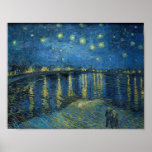 Starry Night Over The Rhone Vincent van Gogh Poster<br><div class="desc">Starry Night Over The Rhone (1888) Vincent van Gogh Poster.</div>