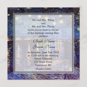 Starry Night over the Rhone, wedding Invitation