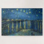 Starry Night Over the River Rhone (by van Gogh) Jigsaw Puzzle<br><div class="desc">This design features a painting by the Dutch Post-Impressionist artist Vincent van Gogh (1853–1890), who is widely recognised as one of the most influential figures in the history of Western art. It is a landscape painting, showing the French city of Arles at night from the bank of the River Rhône....</div>