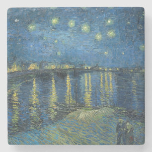 Starry Night Over the River Rhone (by van Gogh) Stone Coaster