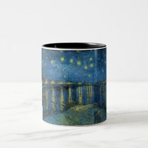 Starry Night Over the River Rhone (by van Gogh) Two-Tone Coffee Mug