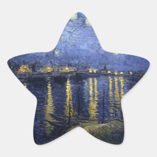 Starry Night Over The River Rhone Star Sticker