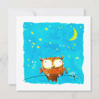 Starry Night Owl Holiday Card