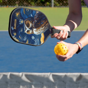 Starry Night Owl Pickleball Paddle