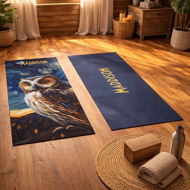 Starry Night Owl Yoga Mat (Creator Uploaded)