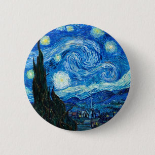 Starry Night Painting By Painter Vincent Van Gogh 6 Cm Round Badge