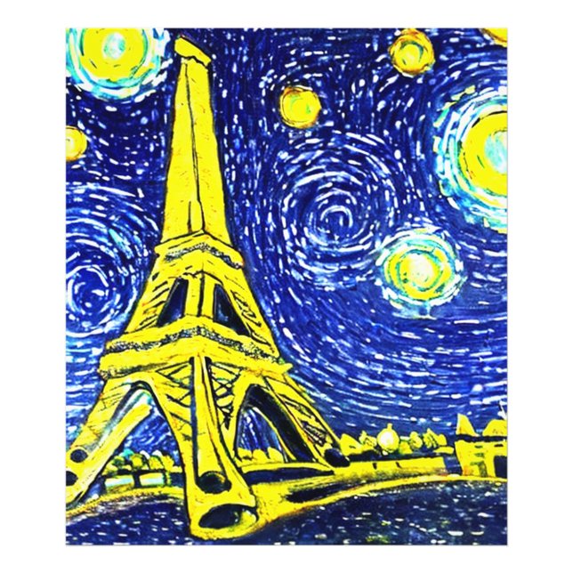 Starry Night Paris France Photo Print (Front)