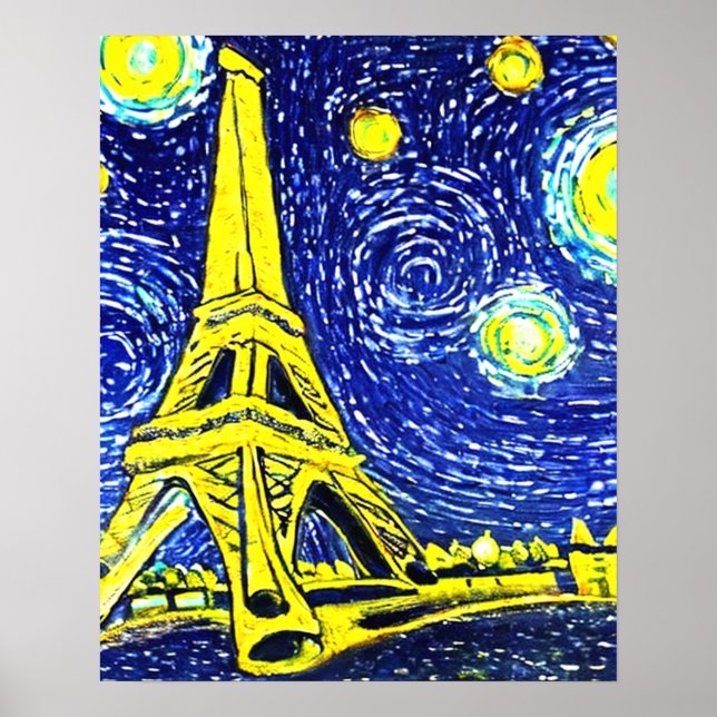 Starry Night Paris France Poster (Front)