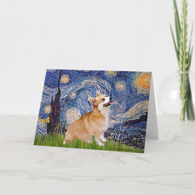 Starry Night - Pembroke Welsh Corgi 7b Card (Front)