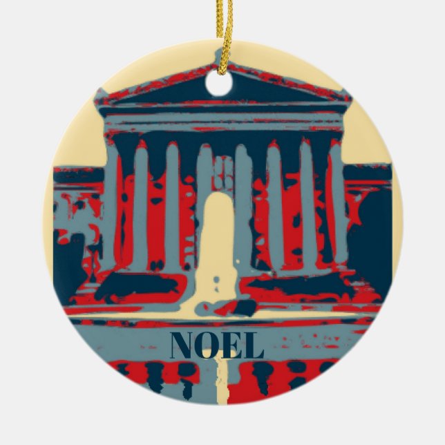 Starry Night Philadelphia, edit text Ceramic Ornament (Front)