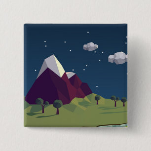 Starry night picture 15 cm square badge