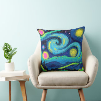 Starry night pillow