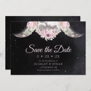 Starry Night Pink & Black Triple Moon Handfasting Save The Date