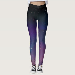 Starry Night Pink Galaxy Sky Leggings