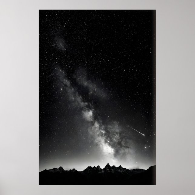 Starry Night Print Milky Way Above Alpine Ridge (Front)
