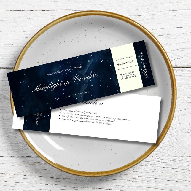 Starry Night Prom Ticket, Night Under The Stars Pr Invitation (Creator Uploaded)