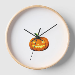 Starry Night Pumpkin Halloween Van Gogh Thanksgivi Clock