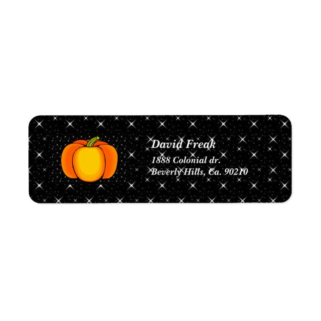 Starry Night Pumpkin Return Address Label (Front)