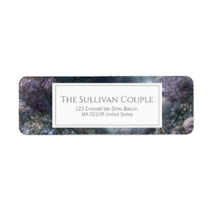Starry Night Purple Rose Botanical Return Address Label