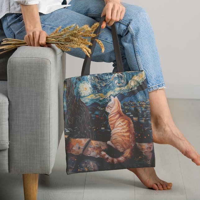 Starry Night Purrfection Tote Bag (This absolute masterpiece of a tote bag features one of the best known works of art in the world.)