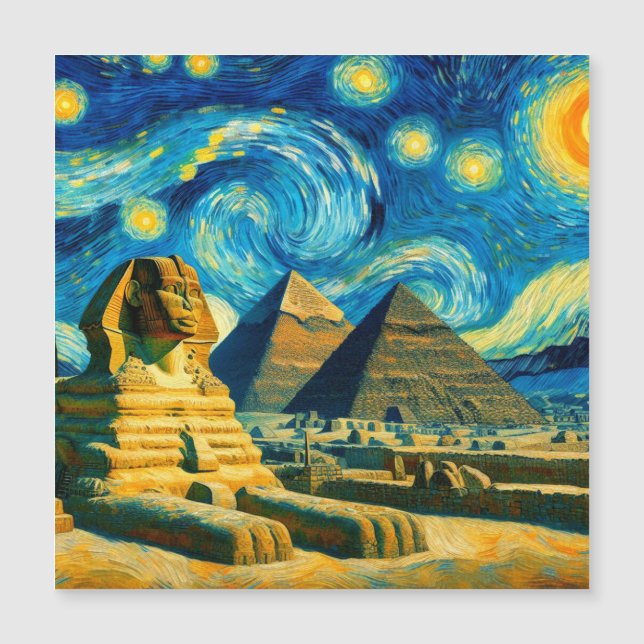 Starry Night Pyramids Sphinx Egypt (Front)