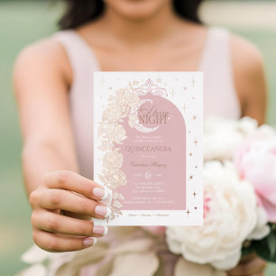 Starry Night Quinceanera Floral Celestial Moon