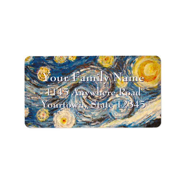 Starry Night repaint after Vincent Van Gogh Label (Front)