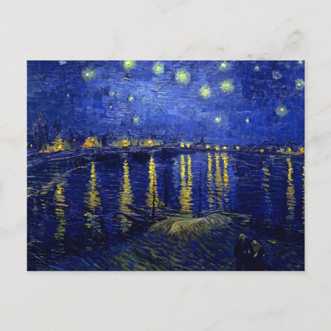 Starry Night Rhone Van Gogh Fine Art Postcard (Front)