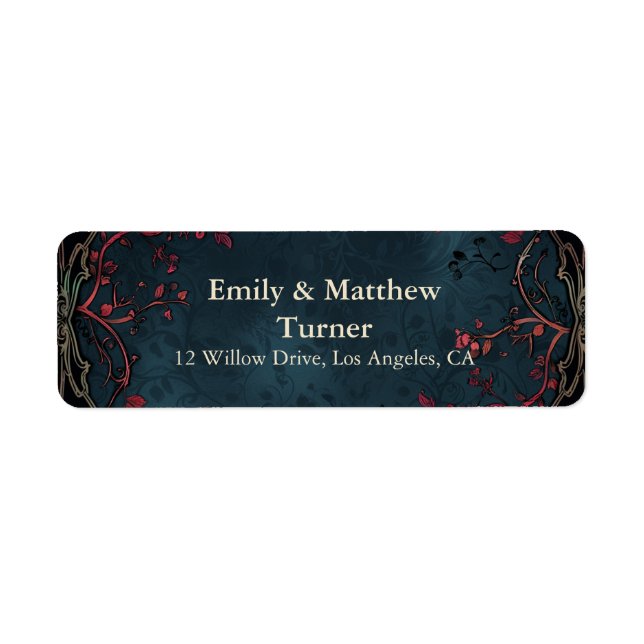 Starry Night Romance Wedding Return Address Label (Front)