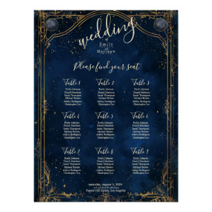 Starry Night Romance Wedding Seating Chart