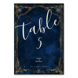 Starry Night Romance Wedding Table Number