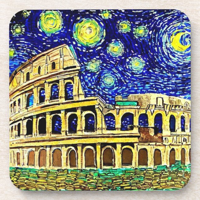 Starry Night Rome Italy Coaster (Front)