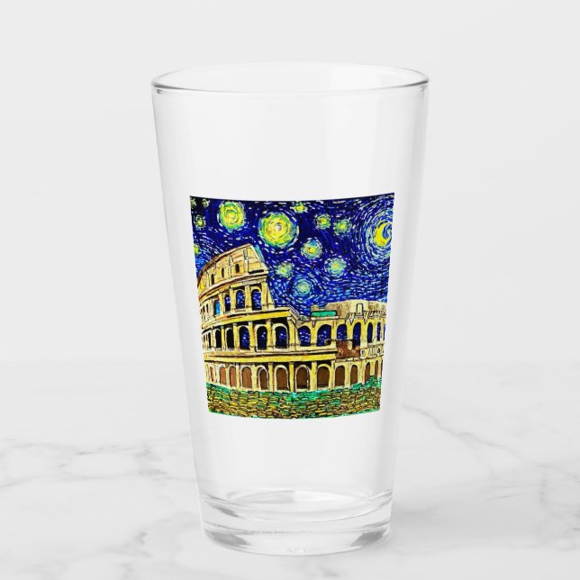 Starry Night Rome Italy Glass (Front)