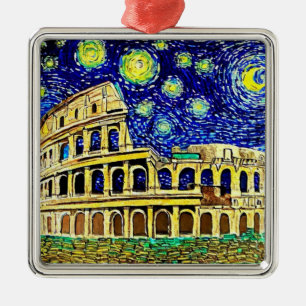 Starry Night Rome Italy Metal Ornament
