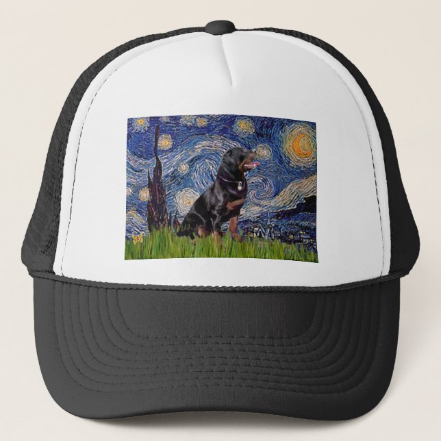 Starry Night - Rottweiler (#6) Trucker Hat (Front)