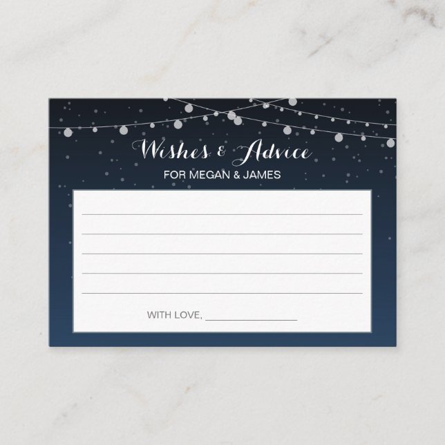 Starry Night Rustic Wedding Advice Card (Front)