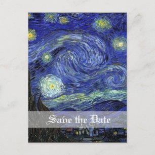 Starry Night, save the date Announcement Postcard