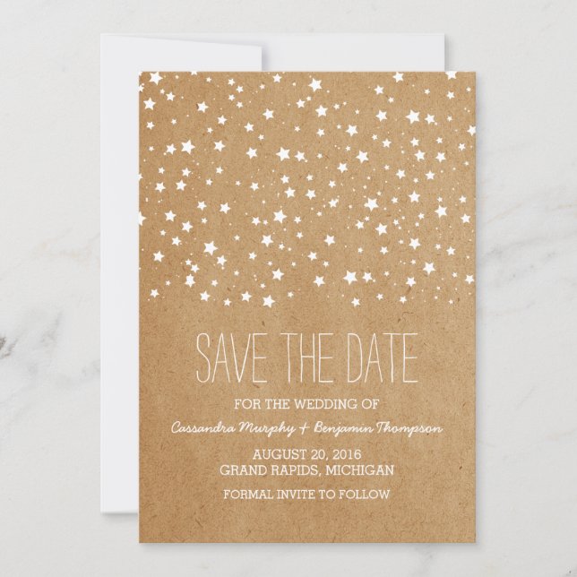 Starry Night Save the Date Invite (Front)