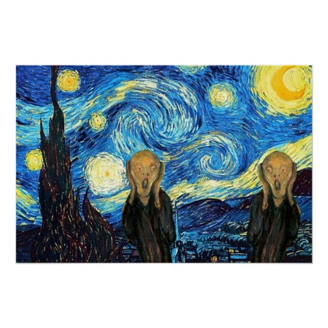 Starry Night Scream.Glossy Poster (Front)