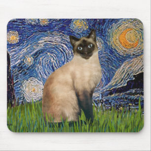 Starry Night - Seal Point Siamese cat Mouse Pad