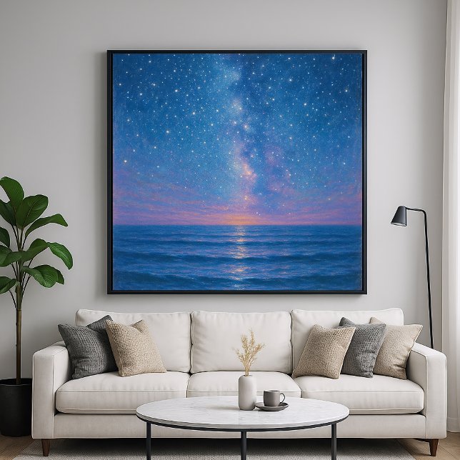 Starry Night Seascape - Pastel Painting Style Poster (Creator Uploaded)