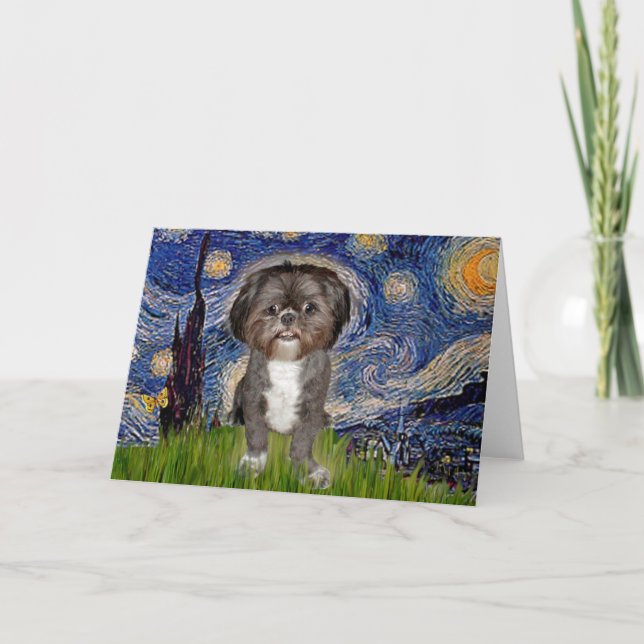 Starry Night - Shih Tzu (M) Card (Front)