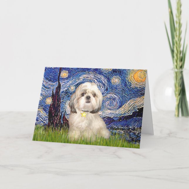Starry Night - Shih Tzu (Y) Card (Front)