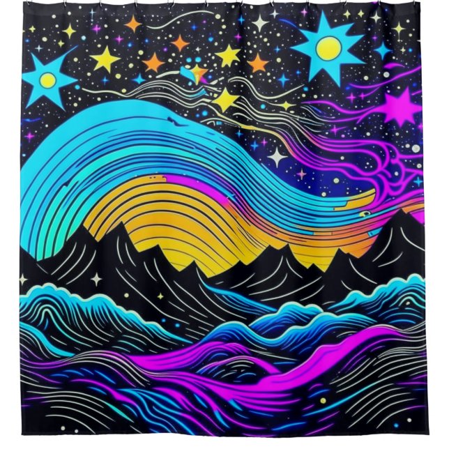 Starry Night Shower Curtain (Front)