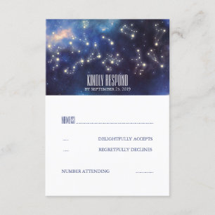 Starry Night Signs Wedding RSVP Card