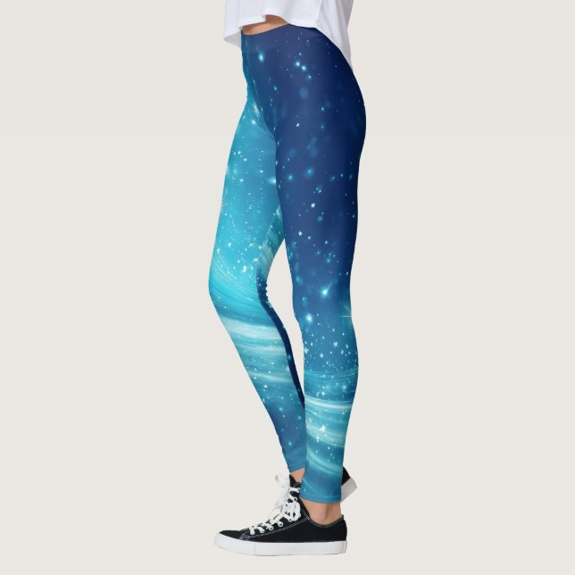 Starry Night Sky: Blue Leggings (Left)
