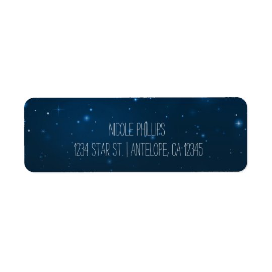 Starry Night Sky Blue Stars Wedding Address Labels