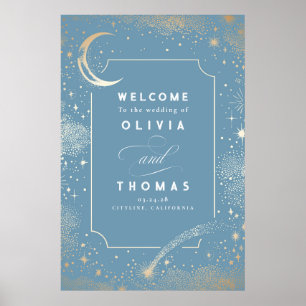 Starry Night Sky Celestial Wedding Welcome Sign