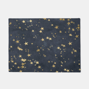 Starry Night Sky Golden Stars Astrology Lover Doormat